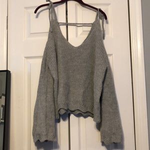 Open shoulder sweater